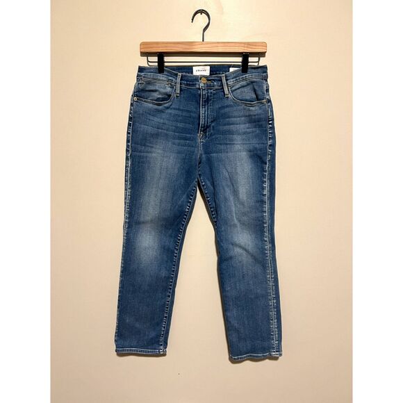 FRAME Le High Straight Sanded Seam Jean Rosemead Sand LHSTSS230 Size 30 - Picture 4 of 12